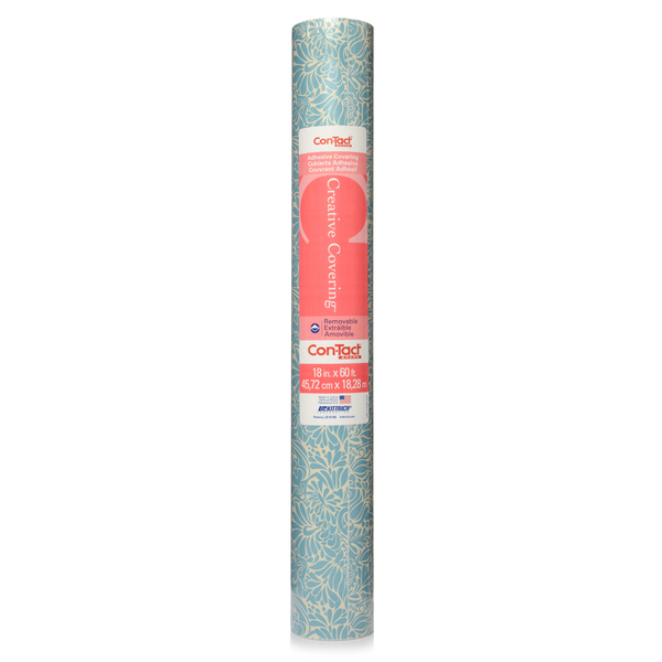 Con-Tact Brand Adhesive Drawer and Shelf Liner, Batik Blue 18"x60 Ft., PK6 60F-C9AW76-06